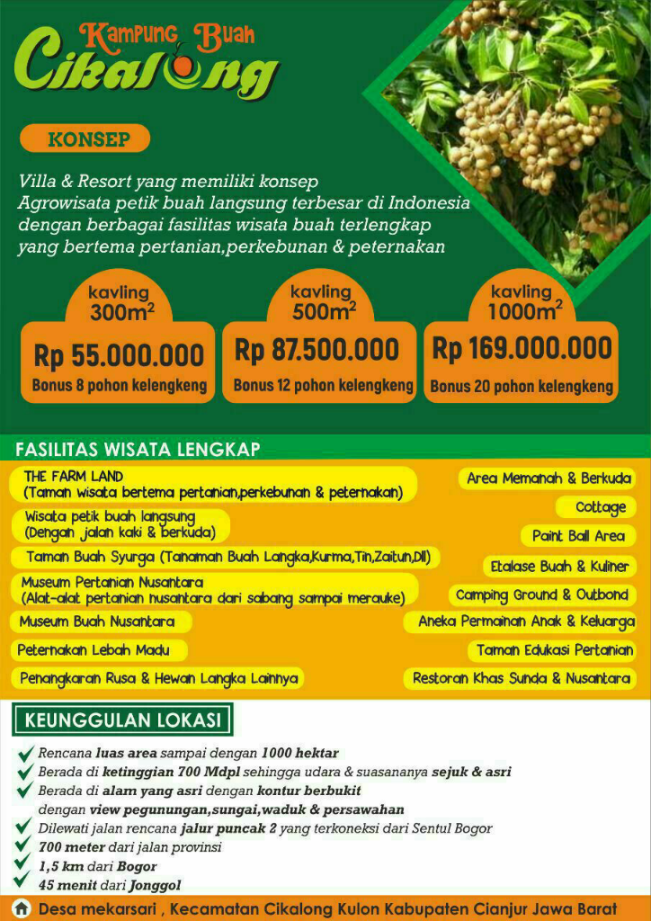 Destinasi Wisata AGRO Ini Siap Terkenal, Kampung Buah Cikalong (KBC) Villa &amp; Resort