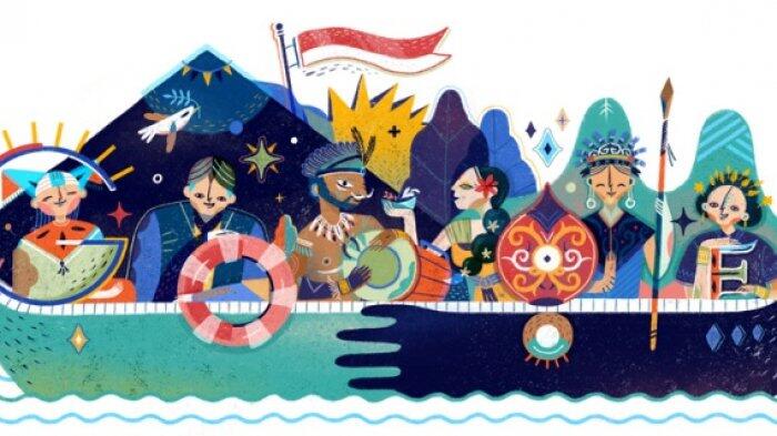 Rayakan Kemerdekaan Indonesia Google  Tampilkan Ilustrasi  