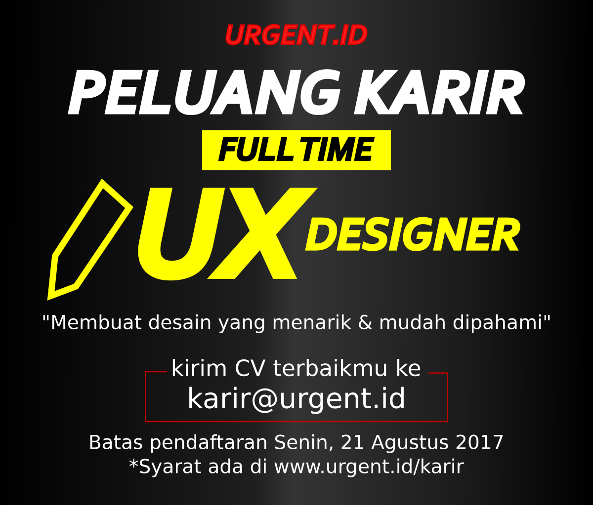  &#91;PELUANG KARIR&#93; UX Designer Bandung