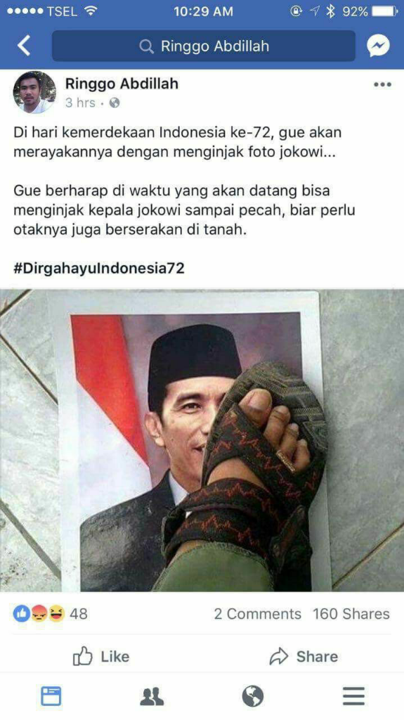 Tampang 'Ringgo' yang Hina Jokowi dan Kapolri Saat Diciduk