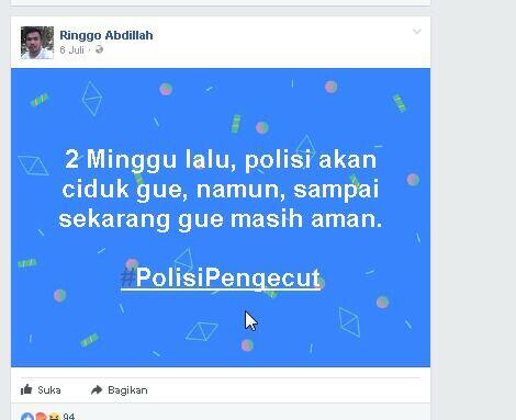 Tampang 'Ringgo' yang Hina Jokowi dan Kapolri Saat Diciduk