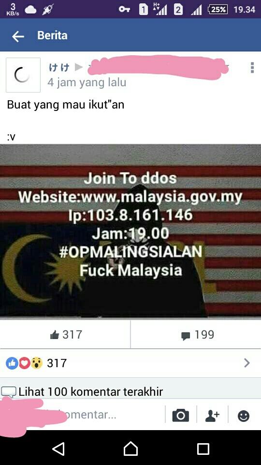 Hacker Indonesia Berencana Serang Situs Malaysia.gov.my Dengan DDOS