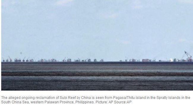 A Chinese fleet appears to be making a move on another contested Spratly island