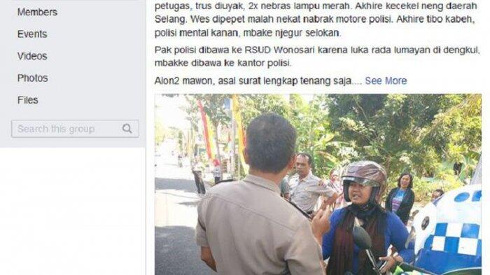 Saking Takutnya Dirazia, Wanita Pengendara Motor Tabrak Polisi