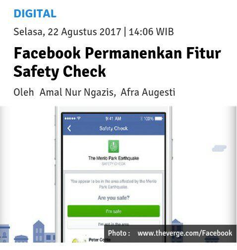 Facebook Permanenkan Fitur Safety Check