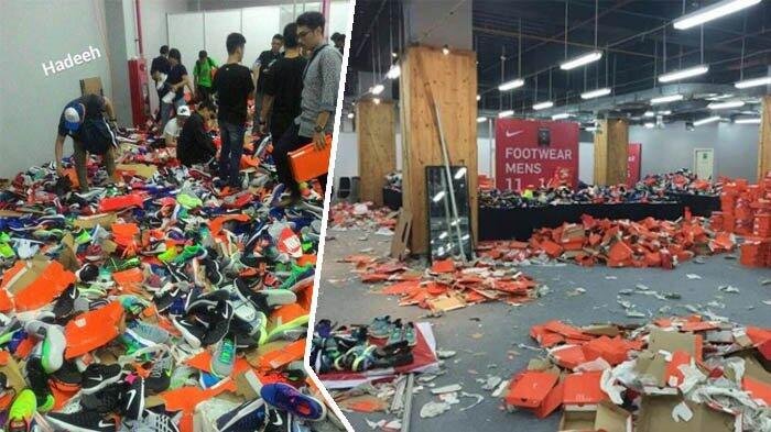 Antri Diskonan Sepatu Nike Ricuh, Rolling Door Jebol