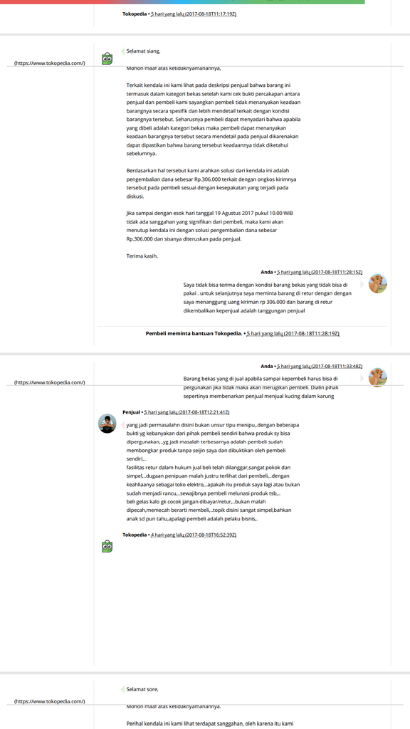 Tokopedia memihak dan melindungi penjual yang menipu