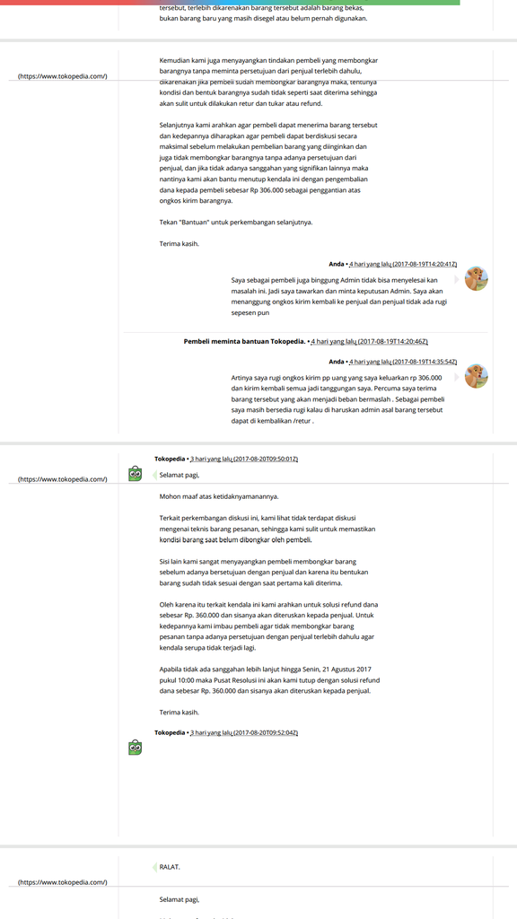Tokopedia memihak dan melindungi penjual yang menipu