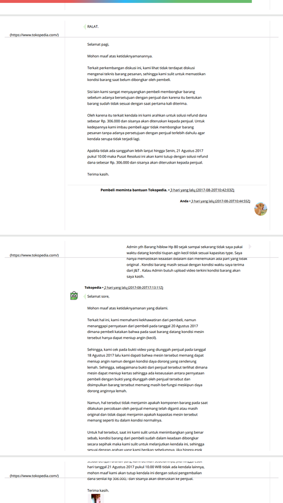 Tokopedia memihak dan melindungi penjual yang menipu
