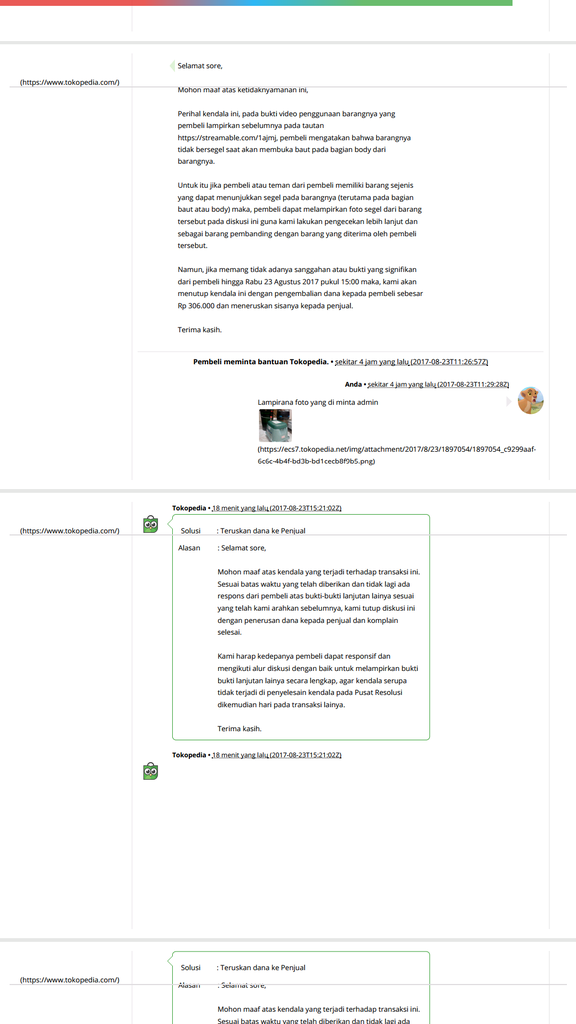 Tokopedia memihak dan melindungi penjual yang menipu