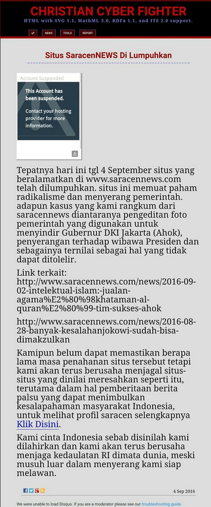 CCF Sebut Masih Ada Tiga Lagi Anggota Saracen