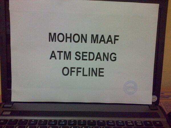 Jadi ini yang buat ribet nyari ATM semalem