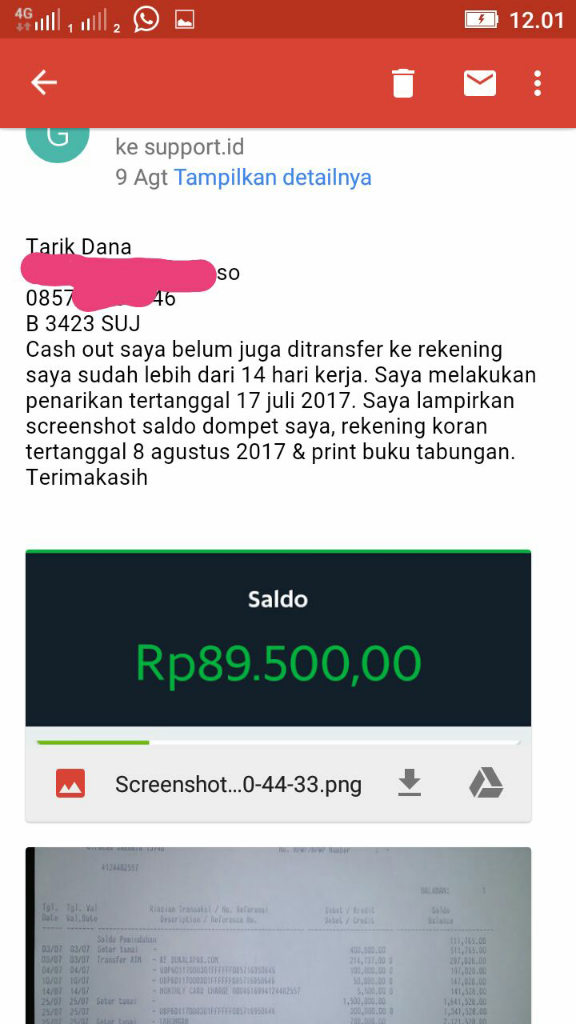 *grabhitch, Penarikan Saldo Dompet Tak Kunjung Di Transfer*