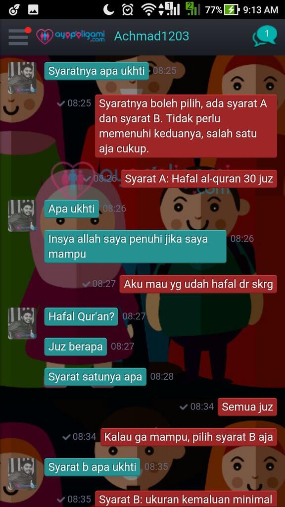 Cekidot Gan! Hasil Ngeprank ane di app AyoPoligami