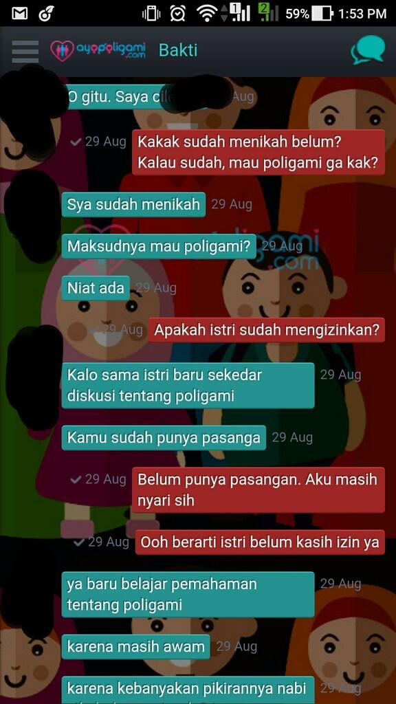 Cekidot Gan! Hasil Ngeprank ane di app AyoPoligami