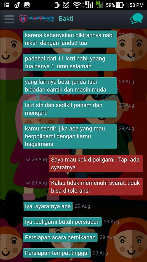 Cekidot Gan! Hasil Ngeprank ane di app AyoPoligami