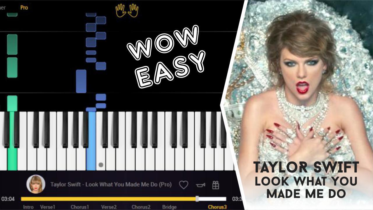 TAYLOR SWIFT Look What You Made Me Do PIANO TUTORIAL and LYRICS || Easy for beginner