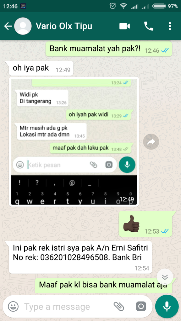 Iseng ngerjain penipu di *lx