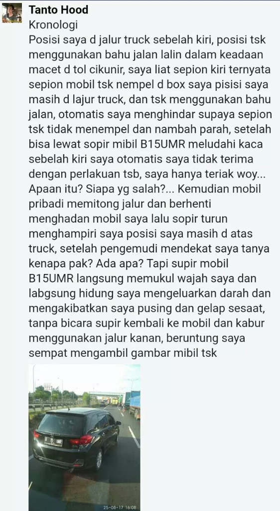 Bapak Ini Jadi Korban Penganiayaan Oleh Oknum Pengemudi Yang Arogan