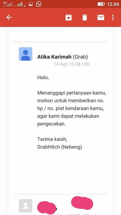 *grabhitch, Penarikan Saldo Dompet Tak Kunjung Di Transfer*