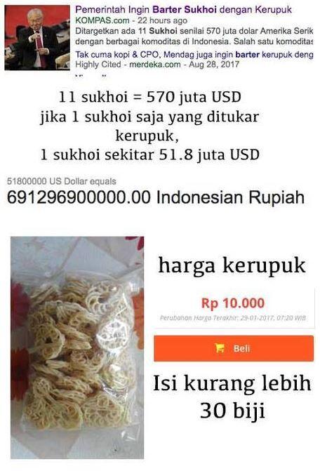 &#91;Netter Menanggapi&#93; Berapa Perhitungan Harga Kerupuk Ditukar Dengan Sukhoi? 