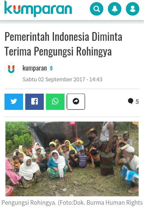 Pemerintah Indonesia Diminta Terima Pengungsi Rohingya