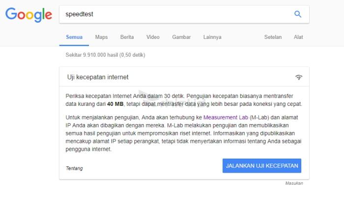 Google Search kini bisa lakukan Ujicoba Kecepatan Internet Agan Lho!