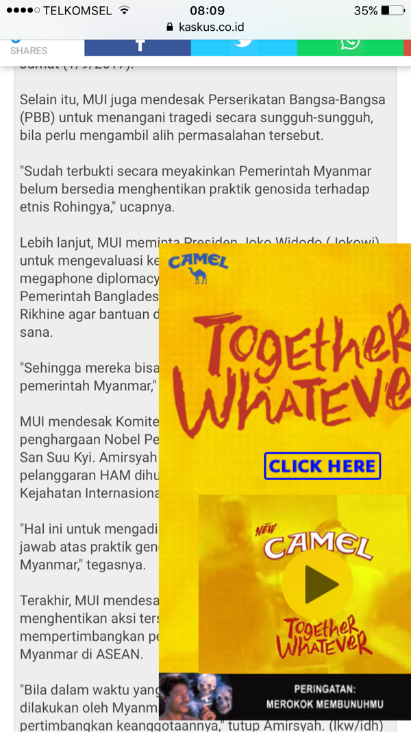 Iklan rokok unta (camel) yg sgt mengganggu
