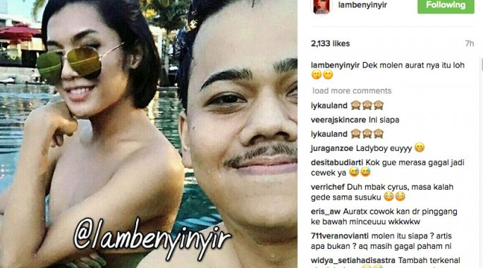 Giliran Foto Telanjang Millen di Kamar Mandi Bocor