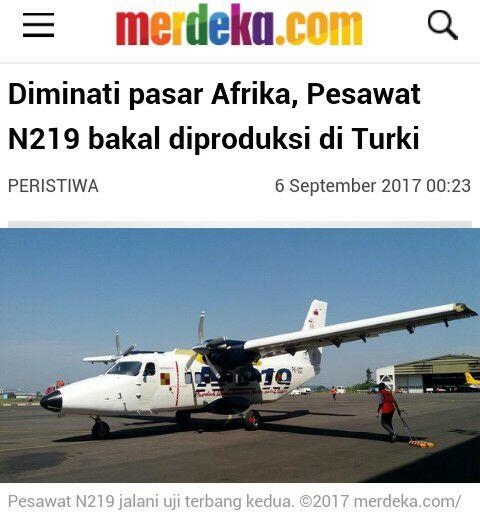 Diminati pasar Afrika, Pesawat N219 bakal diproduksi di Turki