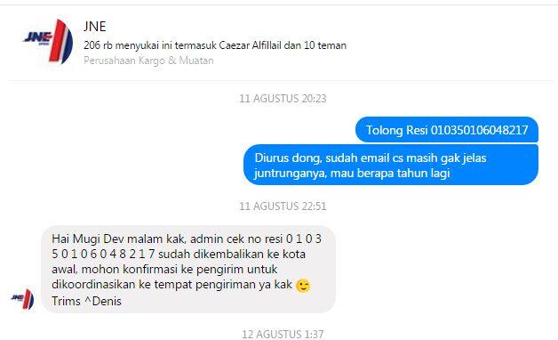 PELAYANAN BURUK!! PAKET DITAHAN !! SURAT TERBUKA JNE