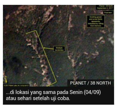 Uji coba nuklir Korea Utara 'sebabkan longsor'