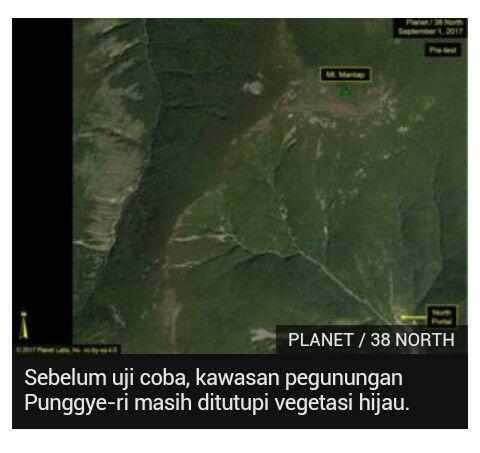 Uji coba nuklir Korea Utara 'sebabkan longsor'