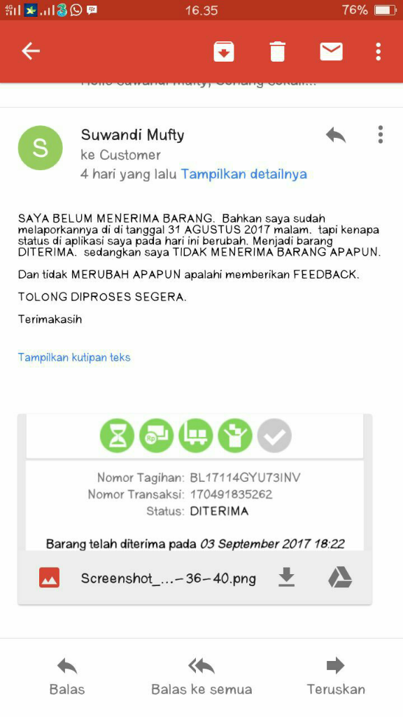 KECEWA BELI BARANG (HANDPHONE) DI BUKALAPAK Kirim VIA GOSEND instan courier