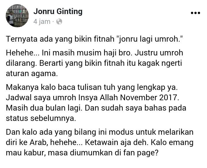 Jonru Berani Dipenjara Karena Katanya Bisa Dekat Sama Allah
