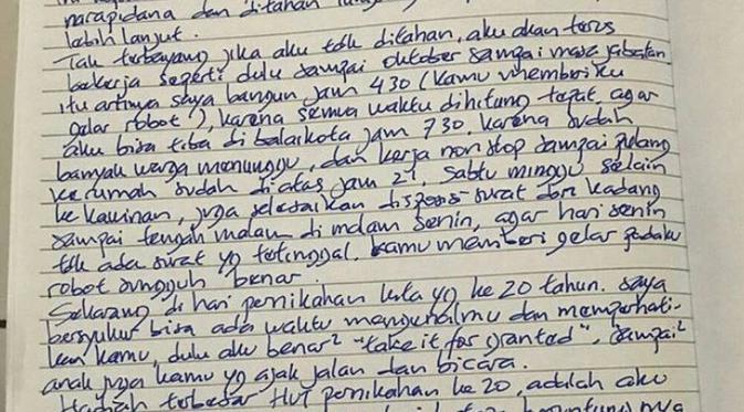 - Ini Isi Surat Cinta Ahok untuk Veronica -