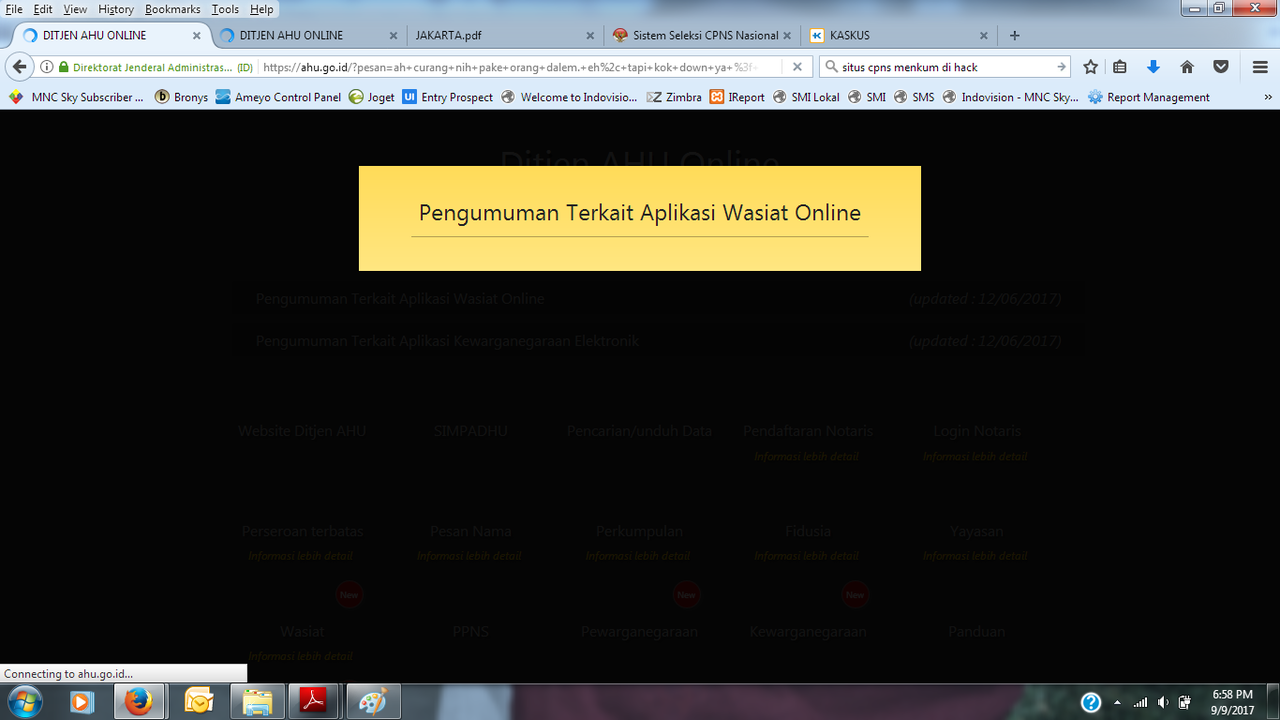 SITUS CPNS KEMENKUMHAM DI HACK