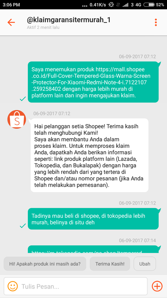 Shopee.co.id, klaim garansi termurah hanya di iklan doang digedein, PAYAH