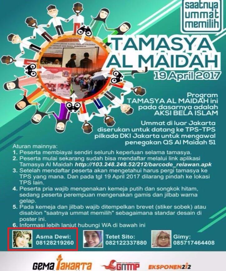 Asma Dewi, Koordinator Tamasya Almaidah Ditangkap Polisi. Ada Apa?