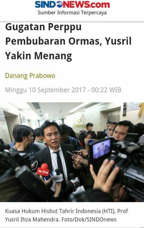 Gugatan Perppu Pembubaran Ormas, Yusril Yakin Menang