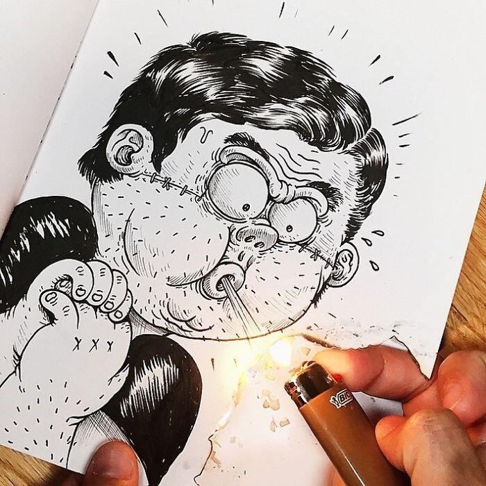Gambar Lucu Berantem Dengan Yang Ngegambar