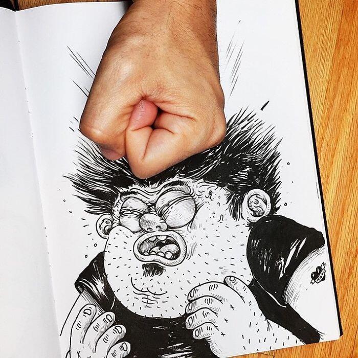 Gambar Lucu Berantem Dengan Yang Ngegambar