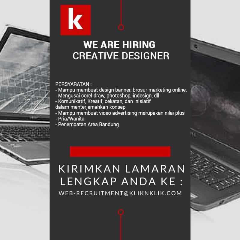 Lowongan Creative Design Marketing - Kliknklik &#91;Bandung&#93;
