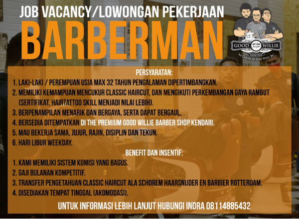 Lowongan Pekerjaan Barberman Barber Pangkas Rambut Kendari