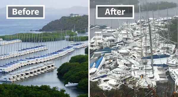Foto Sebelum dan Sesudah Badai Irma Menerjang