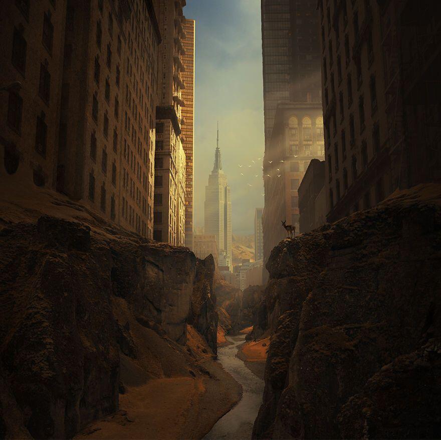 Keren Gabungan Lukisan dan Foto Parallel World Seniman Polandia