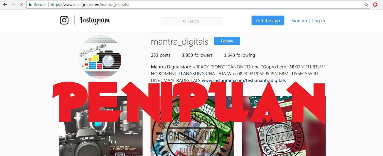 AWAS PENIPUAN ! SAYA TERTIPU 2.2 JUTA OLEH AKUN INSTAGRAM @MANTRA_DIGITALS