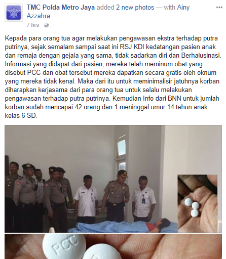 Heboh Keracunan Obat Bertuliskan PCC, Puluhan Orang Dirawat