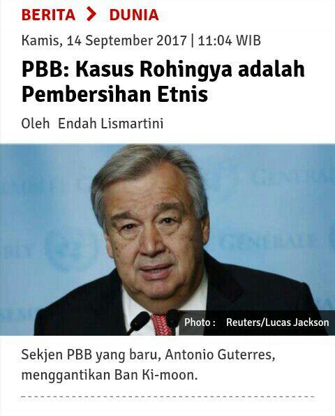 PBB: Kasus Rohingya adalah Pembersihan Etnis