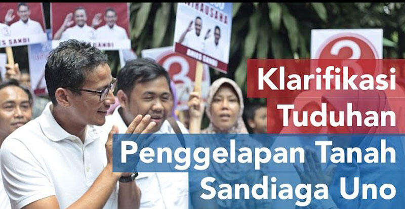 Seharusnya Sandiaga Uno yang Jadi Tersangka